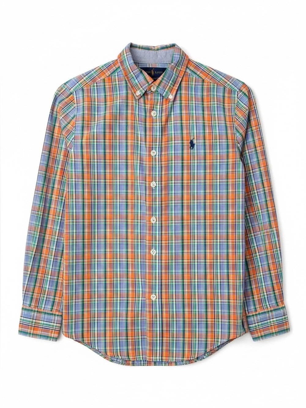 Ralph Lauren Boys Plaid Button Down Long Sleeve Shirt Size Medium